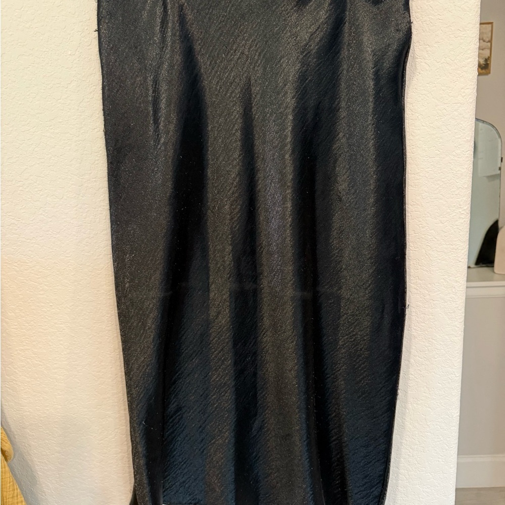 Target Classic Black Satin Maxi Skirt